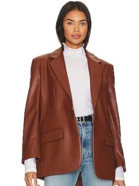 Oversized Steve Madden Faux Leather Blazer Jacket